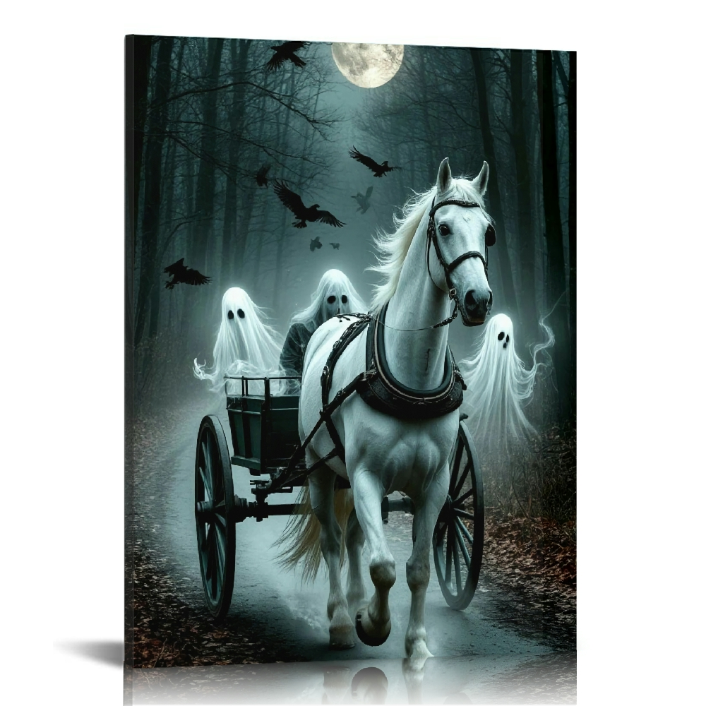 Vintage Halloween Ghost Canvas Wall Art Painting,Gothic Print Pictures ...