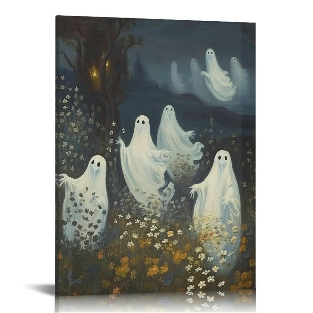 Vintage Halloween Ghost Canvas Wall Art Painting ，Gothic Print Pictures ...