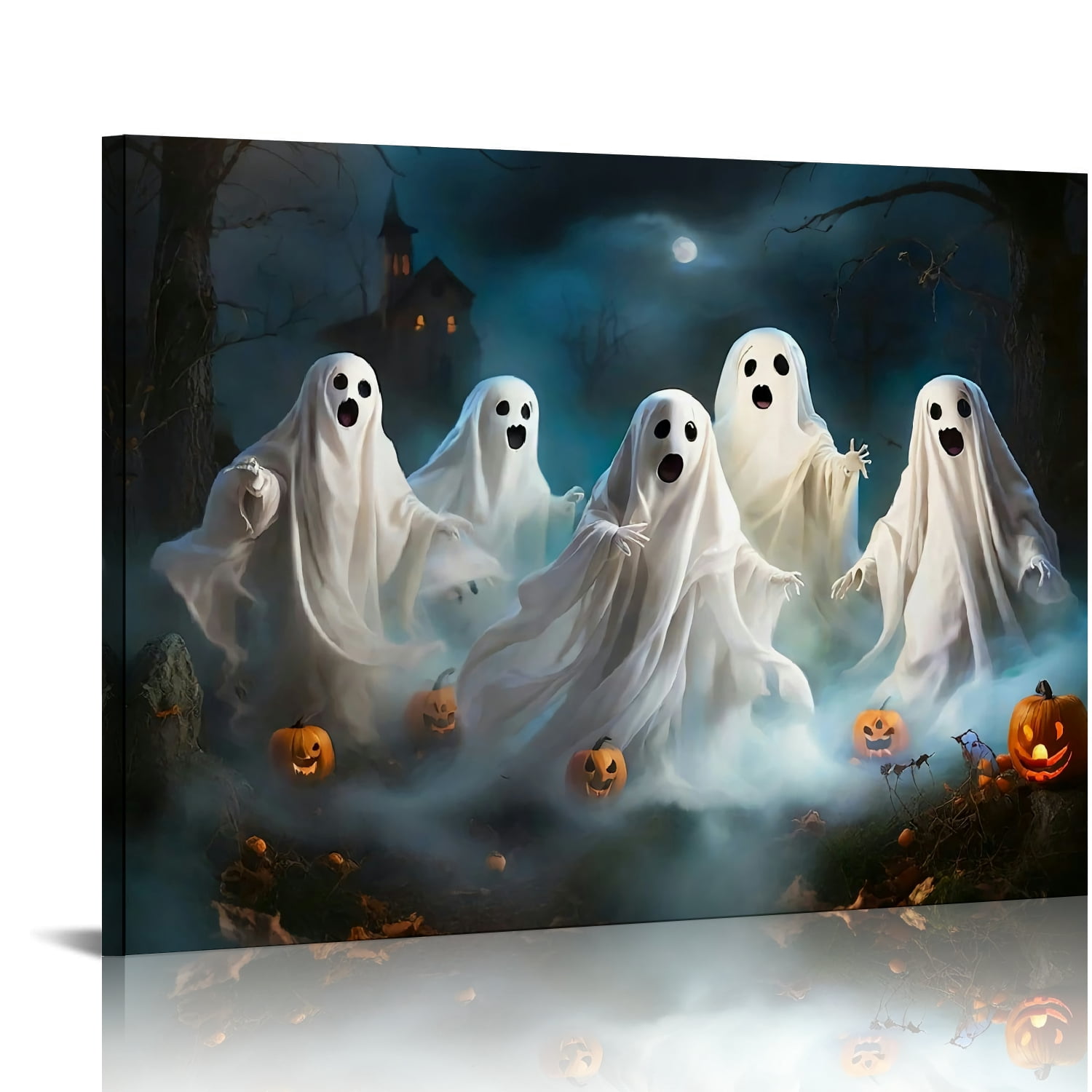 Vintage Halloween Ghost Canvas Wall Art Painting ，Gothic Print Pictures ...
