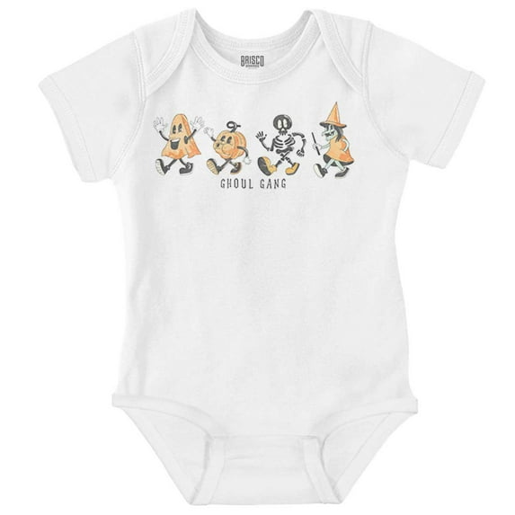 Vintage Halloween Ghoul Gang Cartoon Romper Boys or Girls Infant Baby Brisco Brands NB