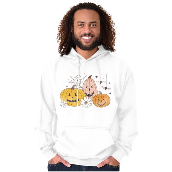 Vintage Halloween Jack-o-Lanterns Unisex Plus Fleece Graphic Hoodie Brisco Brands 2X
