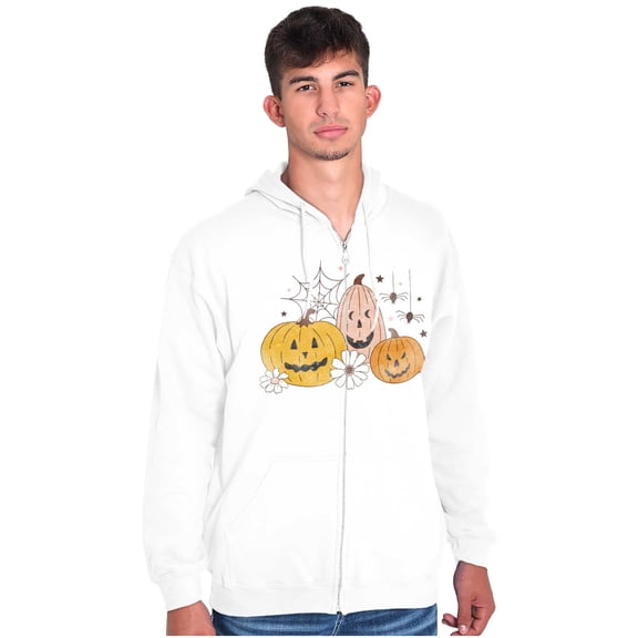 Vintage Halloween Jack-o-Lanterns Zip Up Hoodie Men's Women's Brisco Brands X