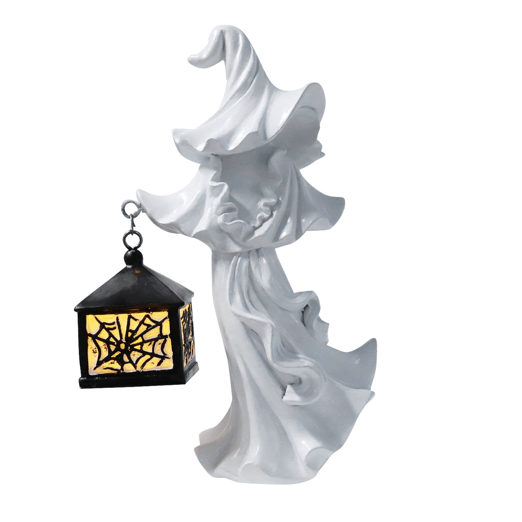 Vintage Halloween Light Night Light Resin Witch Statues with Light for Home Decor