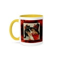 thumbnail image 1 of 3dRose, Vintage Halloween Little Girl Holding Black Cat, 11oz Two-Tone Yellow Mug, 1 of 7