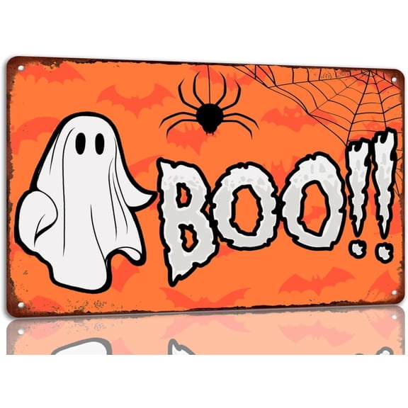 Vintage Halloween Metal Tin Sign Spooky Gothic Wall Decor for Cafe Bar Kitchen 8 x 12 Inches