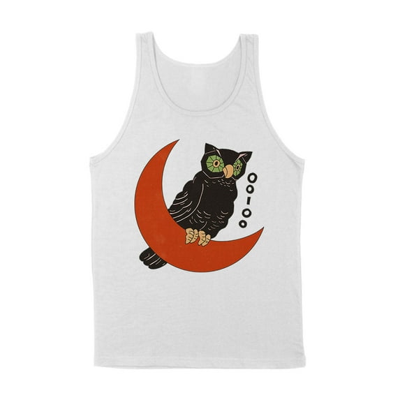 Vintage Halloween Owl Tank Top Unisex Large White