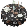 thumbnail image 1 of Vintage Halloween Pattern Round Tablecloth 60"x60",Wrinkle Wipeable Table Cloth for Kitchen Dining Room Picnic Patio Party, 1 of 6