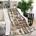 thumbnail image 1 of Vintage Halloween Poster Pattern Blanket,Comfortable Soft Lamb Wool Throw Blanket,All Season,Warm Lightweight Blankets for Sofa Bed Couch Living Room Chair,60"x80", 1 of 4