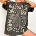 thumbnail image 1 of Vintage Halloween Poster T-Shirt – Horror Spooky Tee with Scary Fall Vibes and Trendy October Style, 1 of 5