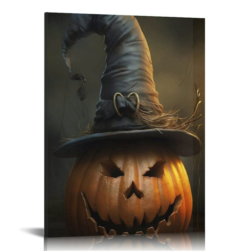Vintage Halloween Pumpkin Canvas Wall Art Painting,Gothic Print ...
