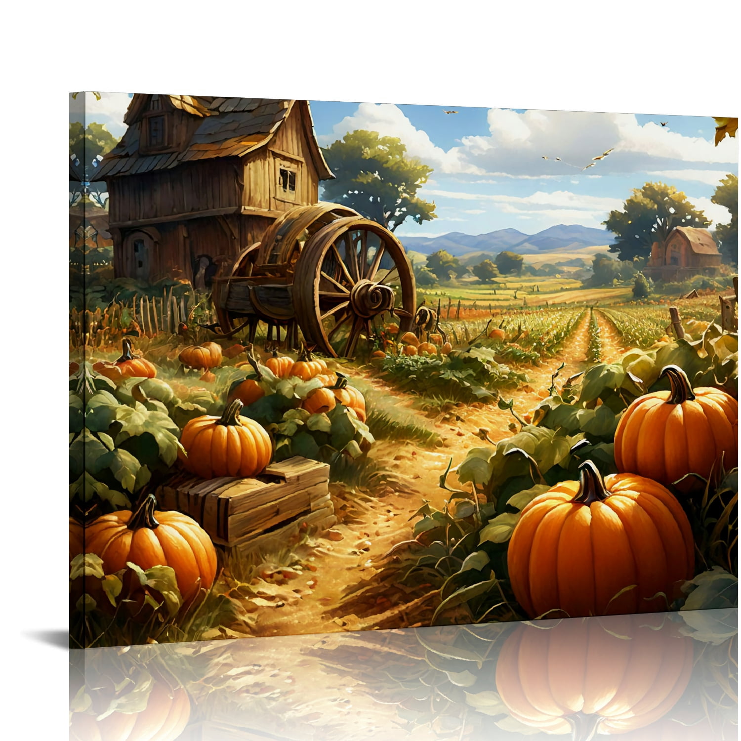 Vintage Halloween Pumpkin Canvas Wall Art Painting ，Gothic Print ...