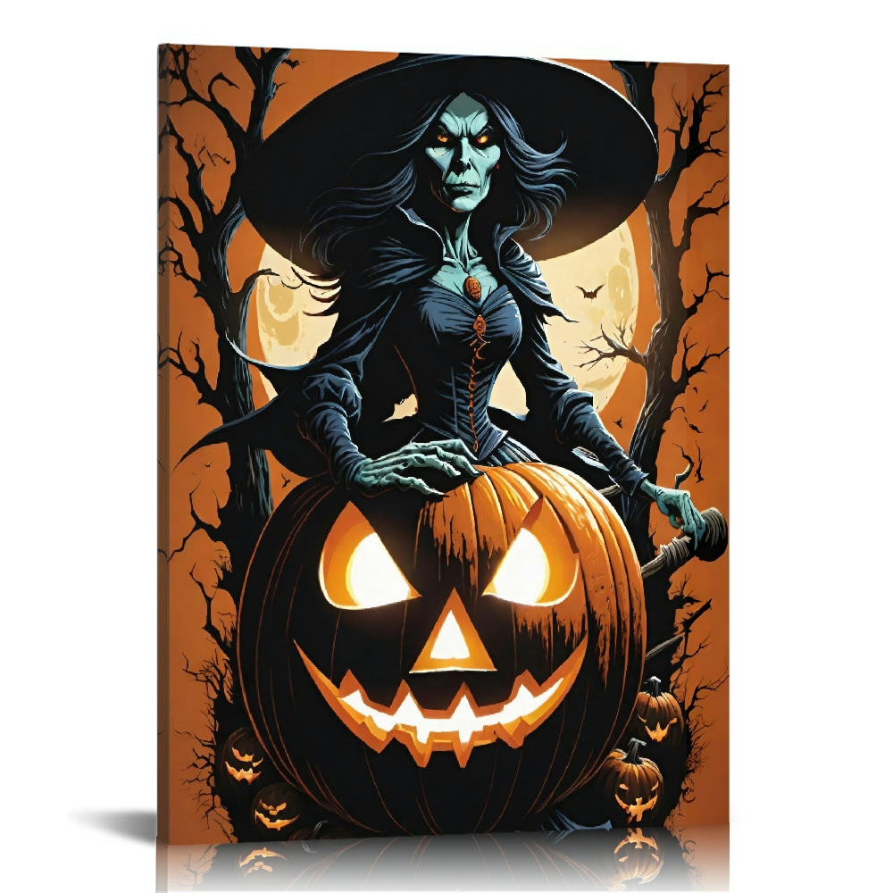 Vintage Halloween Pumpkin Canvas Wall Art Painting ，Gothic Print ...