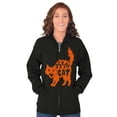 thumbnail image 1 of Vintage Halloween Scaredy Cat Cute Womens Plus Size Graphic Zipper Hoodie Brisco Brands 2X, 1 of 5
