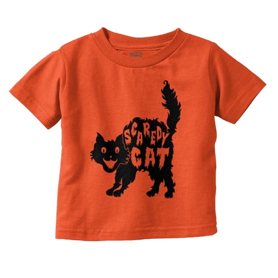 Vintage Halloween Scaredy Cat Cute Youth T Shirt Tee Girls Infant Toddler Brisco Brands 12M