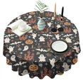 thumbnail image 1 of Vintage Halloween Scene Pattern Round Tablecloth 60"x60",Wrinkle Wipeable Table Cloth for Kitchen Dining Room Picnic Patio Party, 1 of 6