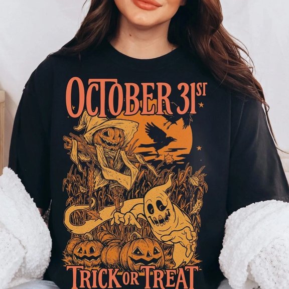 Vintage Halloween Shirt Spooky Horror T Shirt