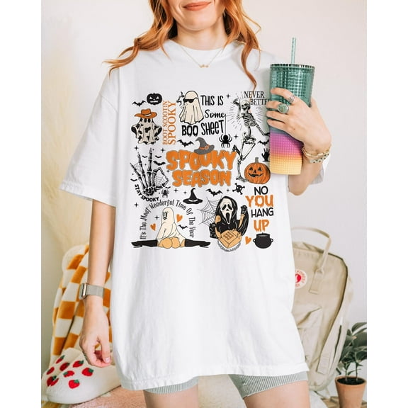 Vintage Halloween Shirt, Spooky Season Halloween Shirt, Halloween Women Shirt Funny