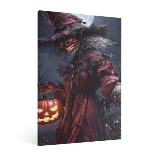 Vintage Halloween Skeleton Man Canvas Wall Art Painting ,Gothic Print Pictures for Home Wall Decor Retro Horror Creepy Dark Posters for Living Room Bedroom Bar Home Halloween Party Decor Framed