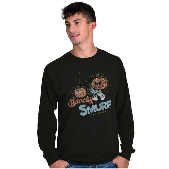 Vintage Halloween Spooky Smurf Long Sleeve TShirt Men Women Brisco Brands X