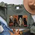 thumbnail image 1 of Vintage Halloween Spooky Sweatshirt, Black Cat and Pumpkin Sweatshirt For Fall, 1 of 6