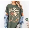 thumbnail image 1 of Vintage Halloween T-Shirt – Comfort Colors Retro Skeleton and Pumpkin Tee for Women, 1 of 4