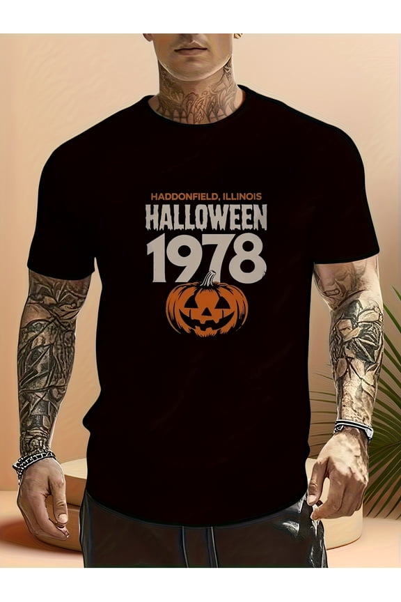 Vintage Halloween T-Shirt Featuring Michael Myers from The Films, M0012, for Men in Summer.