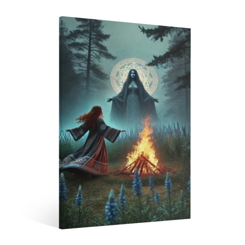 Vintage Halloween Witch Canvas Wall Art Painting,Horror Creepy Dark Poster, Halloween Gothic Artwork Picture Print Decor,Spooky Ghost Wall Decor for Bar Living Room Bedroom Party Framed 