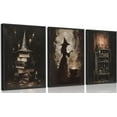 thumbnail image 1 of Vintage Halloween Witch Wall Art Dark Academia Witch Hat on Books Witchcraft Spells Wall Decor Gothic Melancholy Skull Poster Print Artwork for Halloween Party Living Room Home（Only canvas）, 1 of 6