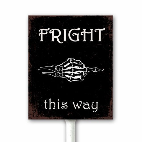 Vintage Halloween Yard Sign With Stake Fright This Way, 31th October ...