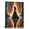 thumbnail image 1 of Vintage Halloween witche Canvas Wall Art Painting,Gothic Print Pictures for Home Wall Decor Horror Creepy Dark Posters for Living Room Home Halloween Party Decor Framed, 1 of 5
