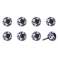 thumbnail image 1 of Vintage Hand Painted Ceramic Knob Set - Black & White - Pack of 8, 1 of 1