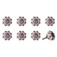 thumbnail image 1 of Vintage Hand Painted Ceramic Round Flower Petals Knob Set - Cream & Pink - Pack of 8, 1 of 1