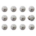 thumbnail image 1 of Vintage Hand Painted Round Knob Set - White & Cream - Pack of 12, 1 of 1