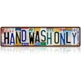 thumbnail image 1 of Vintage Hand Wash Only Metal Tin Signs Street Signs Man Cave Bar Cafe Home Wall Decor 16 x 4 Inches, 1 of 5