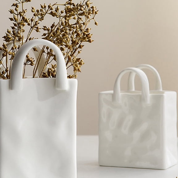 Vintage Handbag Resin Vases Floral Centerpieces for Home Wedding Tabletop Decor Compact Multifunctional