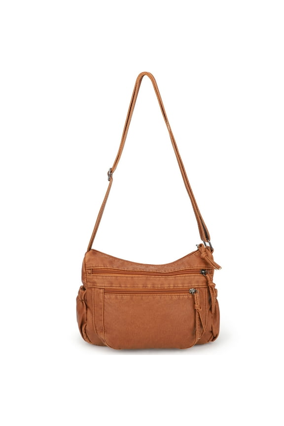 Vintage Handbag for Women, TSV Soft Leather Crossbody Bag with Adjustable Strap, Waterproof Shoulder Bag