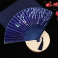 thumbnail image 1 of Vintage Handheld Folding Fan – Portable Silk Wedding Accessory for Summer, Cosplay & Cultural Events | Compact Travel Fan with Tassel Decor, 1 of 6