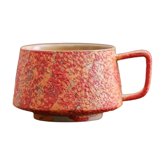 Vintage Handmade Ceramic Coffee Mug, 10 oz Artisan Pottery Cup with Unique Glaze & Comfortable Handle for Latte, Tea, Hot Chocolate, Rustic Drinkware for Home and Office Use