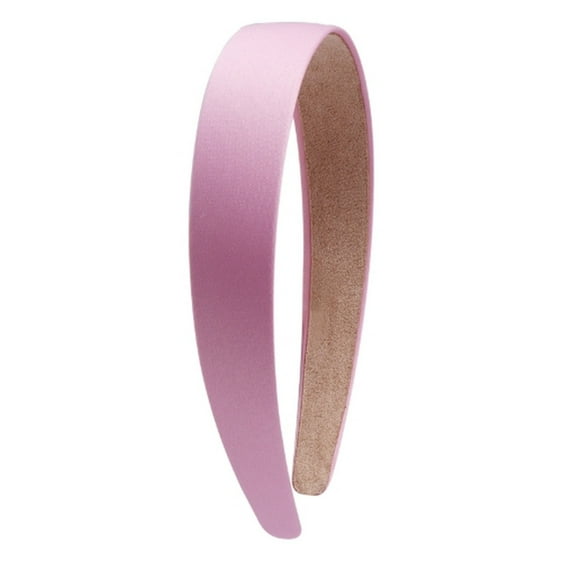 Vintage Handmade Colorful Satin Wide Edged Headbands | DIY Fashion Hair Accessories | Retro Style Hair Bands | Soft Satin Headwear for Women(Pink)