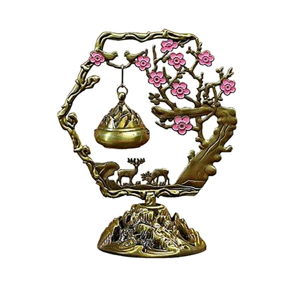 Vintage Hanging Incense Burner with Colorful Plums Design Aromatherapy Decor for Home Meditation Yoga Room Essential Oil Ceramic Scented Tablet Dispenser