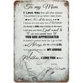 thumbnail image 1 of Vintage Hanging Plate to My Mom from Daughter Metal Tin Sign,Birthday Gifts for Mum,Mom Gifts for Mom Stepmom, Inspirational Quote Sign for Home Bedroom Vintage Sign 12"x8", 1 of 8