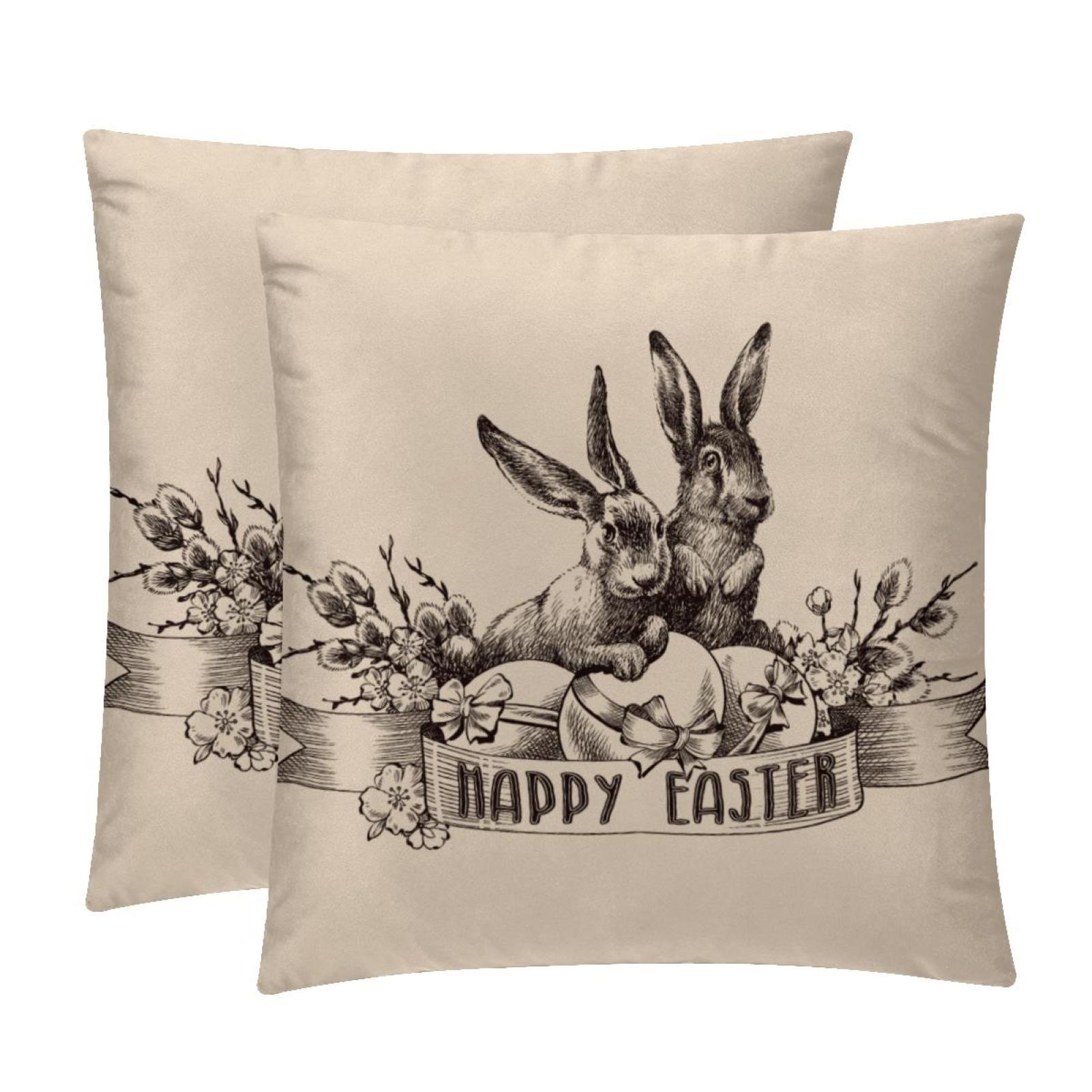 Vintage Happy Easter Rabbits Bunny Pattern Elevate Your Home Decor with