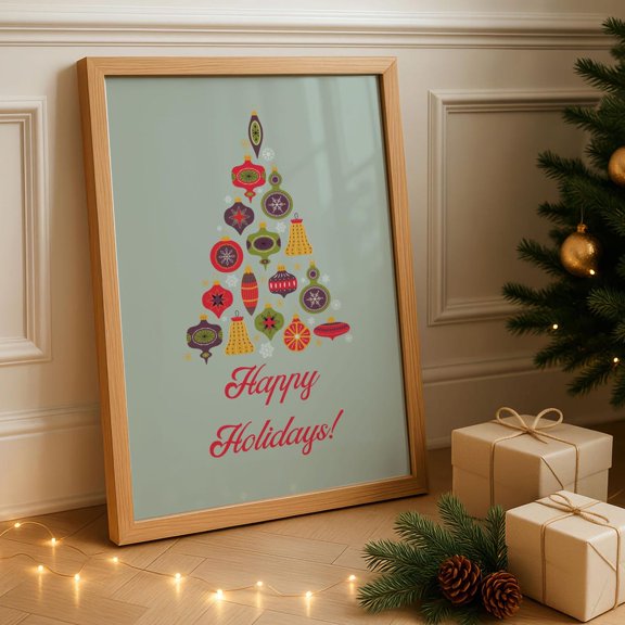 Vintage Happy Quote Ready Wall Art, Unframed Canvas Size 16x24