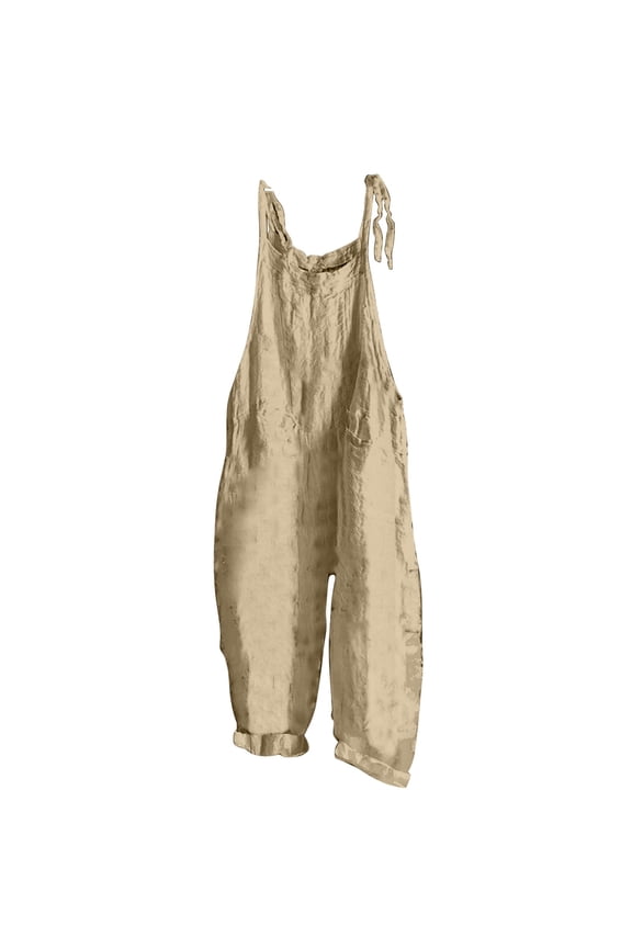 Vintage Harem Pants for Women Solid Color Casual Baggy Summer Jumpsuits Plus Size Lace Up Overalls Comfy Bib Pants