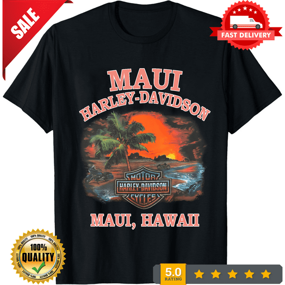 Vintage Harley-Davidson Maui Hawaii T-shirt Full Size, LIMITED EDITION-TH64981