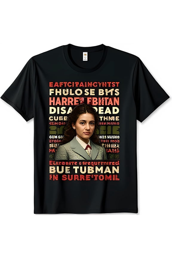 Vintage Harriet Tubman Graphic Tee Bold Design Inspiring Black T-Shirt