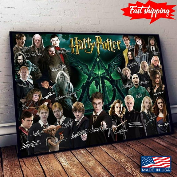 Vintage Harry Potter With Cast Autographs 16 x 24 Inch Poster