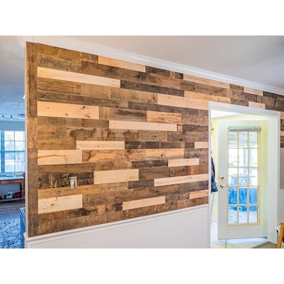 Vintage Harvest Antique Wood Planks, 100% Reclaimed Wood, Multi-Width, Multi- Kiln-Dried, Easy to Install, DIY Accent Wall for Your Home (10 sq. ft.)$$Tools & Hardware Other