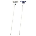 thumbnail image 1 of Vintage Hat Pin Sparkle Rhinestones Dragonfly Hatpin Stick Lapel Pins Jewelry for Women Men, 2 PCS Sliver Purple, 1 of 4