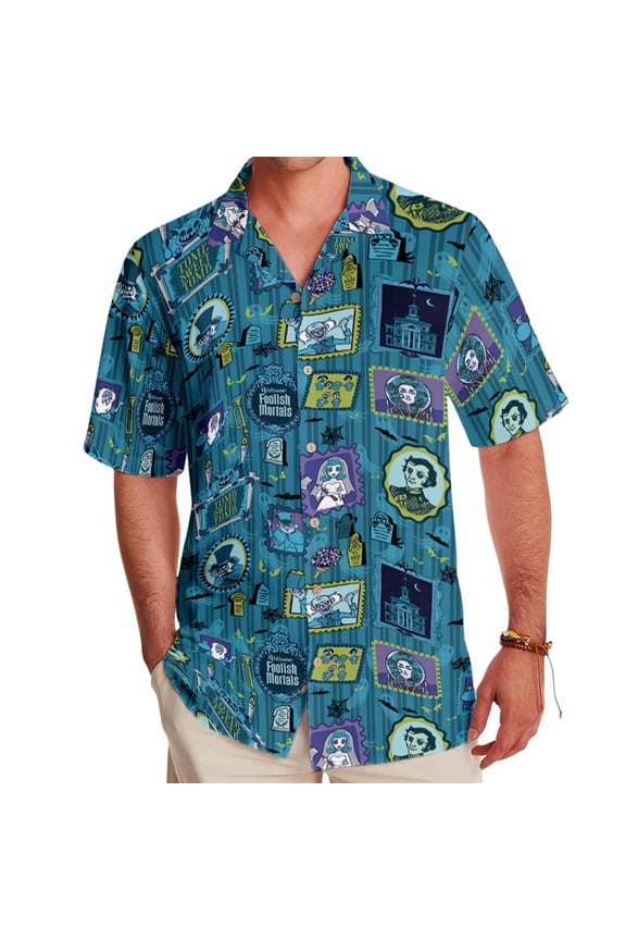 Vintage Haunted Mansion Halloween Hawaiian Shirt, Spooky Disney Ghosts Hawaii Shirt, Foolish Mortals Outfit, Disneyland Halloween Party